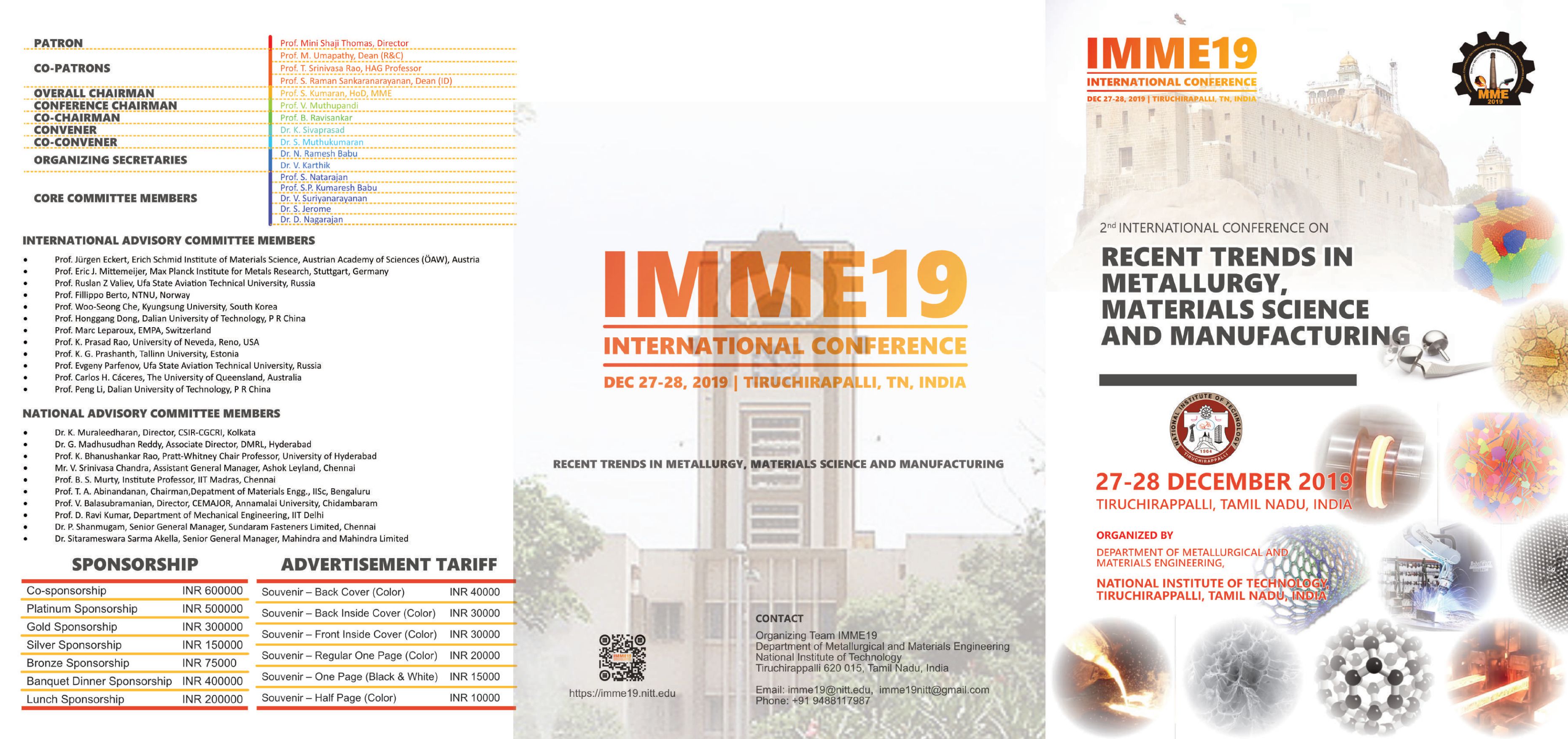 2nd International Conference on Recent Trends in Metallurgy, Materials Science and Manufacturing 2019